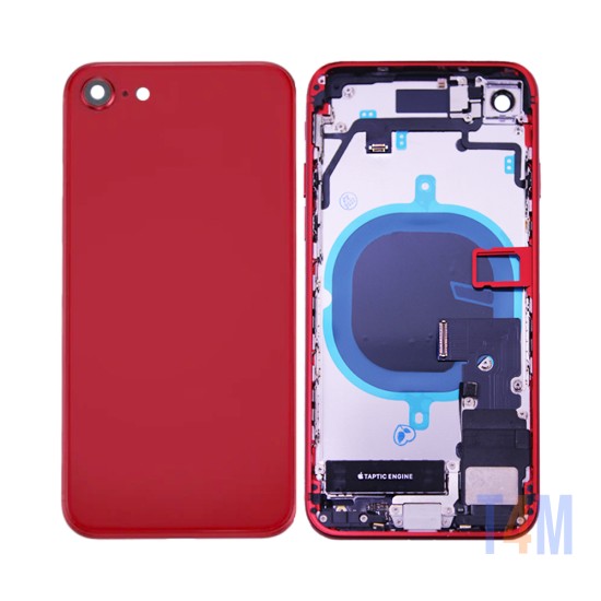 Tampa Traseira+Frame+Flex Apple iPhone 8 Vermelho